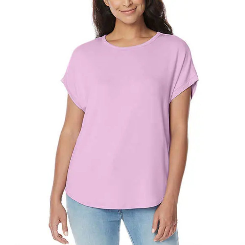 NWT Buffalo David Bitton Women's French Terry Short Sleeve Tee Size L $40 9HL129